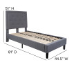 Roxbury Twin Size Tufted Upholstered Platform Bed in Light Gray Fabric