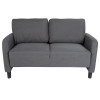 Candler Park Upholstered Loveseat in Dark Gray Fabric