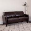 Candler Park Upholstered Sofa in Brown Leather