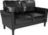 Bari Upholstered Loveseat in Black Leather