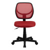 Low Back Red Mesh Swivel Task Office Chair