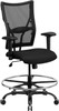 TYCOON Series Big & Tall 400 lb. Rated Black Mesh Ergonomic Drafting Chair with Adjustable Arms