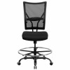 TYCOON Series Big & Tall 400 lb. Rated Black Mesh Ergonomic Drafting Chair