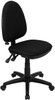 Mid-Back Black Fabric Multifunction Swivel Ergonomic Task Office Chair with Adjustable Lumbar Support