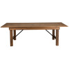 TYCOON Series 8' x 40" Rectangular Antique Rustic Solid Pine Folding Farm Table