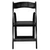 TYCOON Series Black Wood Folding Chair with Vinyl Padded Seat