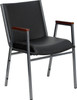 TYCOON Series Heavy Duty Black Vinyl Stack Chair with Arms