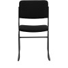 TYCOON Series 1000 lb. Capacity High Density Black Fabric Stacking Chair with Sled Base