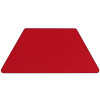 Mobile 25''W x 45''L Trapezoid Red HP Laminate Activity Table - Height Adjustable Short Legs