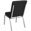 TYCOON Series 18.5''W Stacking Church Chair in Black Fabric - Silver Vein Frame