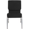 TYCOON Series 18.5''W Stacking Church Chair in Black Fabric - Silver Vein Frame