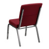 TYCOON Series 18.5''W Stacking Church Chair in Burgundy Fabric - Silver Vein Frame