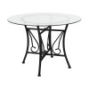 Princeton 42'' Round Glass Dining Table with Black Metal Frame