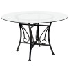Princeton 48'' Round Glass Dining Table with Black Metal Frame