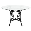 Princeton 48'' Round Glass Dining Table with Black Metal Frame