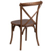 TYCOON Series Stackable Pecan Wood Cross Back Chair