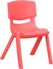 Red Plastic Stackable School Chair with 12'' Seat Height