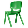 Green Plastic Stackable School Chair with 15.5'' Seat Height