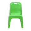 Green Plastic Stackable School Chair with Carrying Handle and 11'' Seat Height