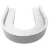 TYCOON Alon Series Melrose White Leather Reception Configuration, 8 Pieces