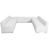 TYCOON Alon Series Melrose White Leather Reception Configuration, 8 Pieces