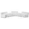 TYCOON Alon Series Melrose White Leather Reception Configuration, 5 Pieces