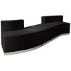 TYCOON Alon Series Black Leather Reception Configuration, 4 Pieces