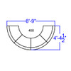 TYCOON Alon Series Melrose White Leather Reception Configuration, 4 Pieces