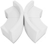 TYCOON Alon Series Melrose White Leather Reception Configuration, 4 Pieces