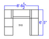 TYCOON Alon Series Black Leather Reception Configuration, 6 Pieces