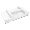 TYCOON Alon Series Melrose White Leather Reception Configuration, 6 Pieces
