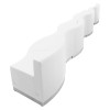 TYCOON Alon Series Melrose White Leather Reception Configuration, 7 Pieces