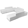 TYCOON Alon Series Melrose White Leather Reception Configuration, 7 Pieces