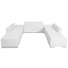 TYCOON Alon Series Melrose White Leather Reception Configuration, 7 Pieces