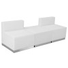 TYCOON Alon Series Melrose White Leather Reception Configuration, 3 Pieces