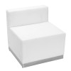 TYCOON Alon Series Melrose White Leather Chair with Brushed Stainless Steel Base