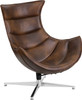 Bomber Jacket Leather Swivel Cocoon Chair