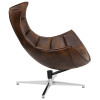 Bomber Jacket Leather Swivel Cocoon Chair