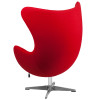 Red Wool Fabric Egg Chair with Tilt-Lock Mechanism