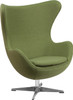 Grass Green Wool Fabric Egg Chair with Tilt-Lock Mechanism