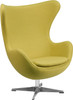 Citron Wool Fabric Egg Chair with Tilt-Lock Mechanism