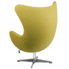 Citron Wool Fabric Egg Chair with Tilt-Lock Mechanism