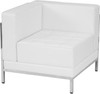 TYCOON Imagination Series Contemporary Melrose White Leather Left Corner Chair with Encasing Frame