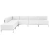 TYCOON Imagination Series Melrose White Leather Sectional Configuration, 6 Pieces