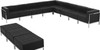 TYCOON Imagination Series Black Leather Sectional & Ottoman Set, 12 Pieces