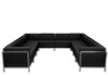 TYCOON Imagination Series Black Leather U-Shape Sectional Configuration, 10 Pieces
