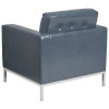 TYCOON Lacey Series Contemporary Gray Leather Chair with Stainless Steel Frame