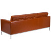 TYCOON Lacey Series Contemporary Cognac Leather Sofa with Stainless Steel Frame