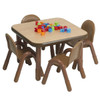 BaseLine® Preschool 30" Square Table & Chair Set - Natural Wood