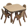 BaseLine® Preschool 30" Square Table & Chair Set - Natural Wood